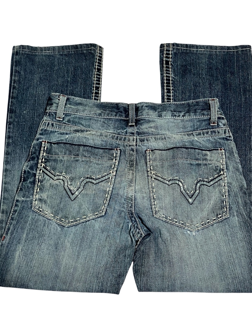 INC International Concepts Copenhagen Slim Boot Cut Distressed Jeans Y2K | 30x30